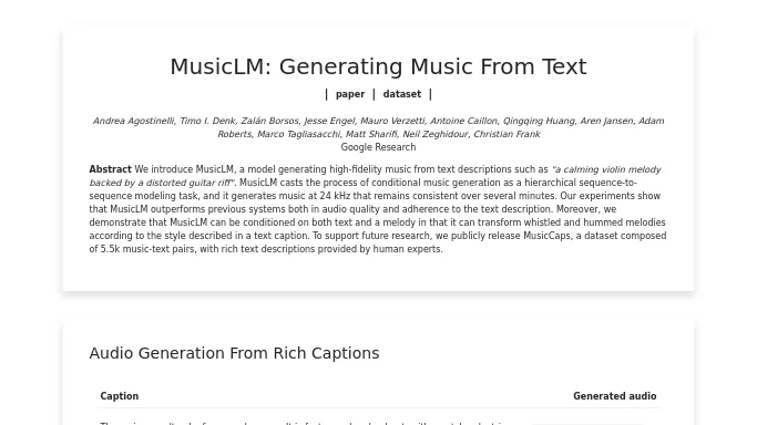 Google MusicLM — бесплатная нейросеть  : ожидаемый в ближайшее время релиз. 