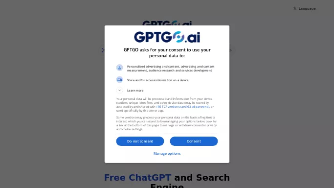 GPTGO — бесплатная нейросеть   для поиска, для помощи в автоматизации,  для научно-исследовательской деятельности. 