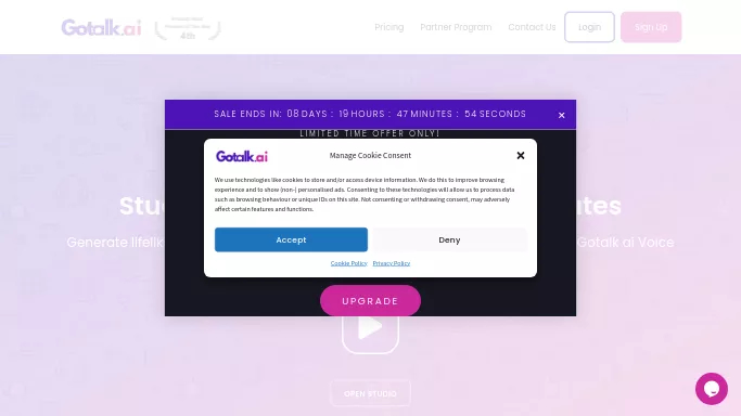 Gotalk.ai — платная нейросеть   для создания голоса. Бесплатная версия с ограниченным функционалом, есть платные тарифы.