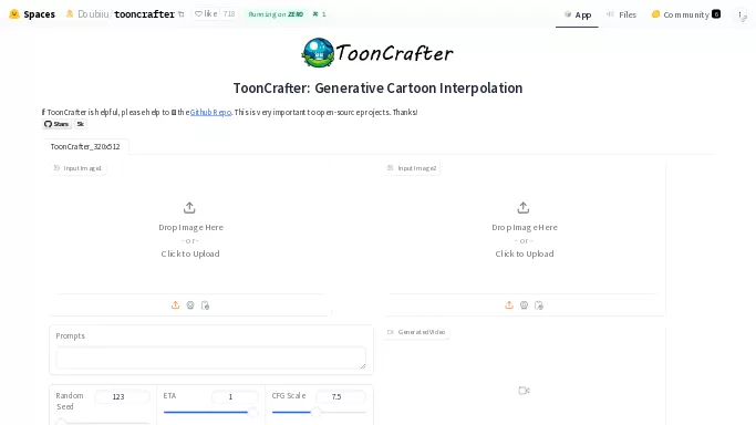 ToonCrafter — бесплатная нейросеть   для создания изображений,  для редактирования видео. 