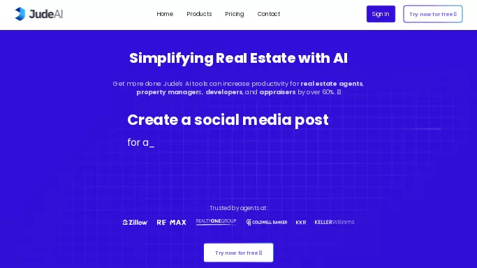Jude AI — бесплатная нейросеть   в сфере недвижимости и архитектуры. Бесплатная версия с ограниченным функционалом, есть платные тарифы.
