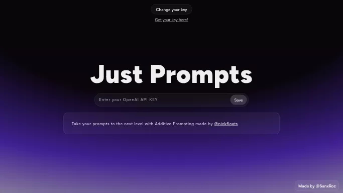 Just Prompts — бесплатная нейросеть   для генерации промптов. 