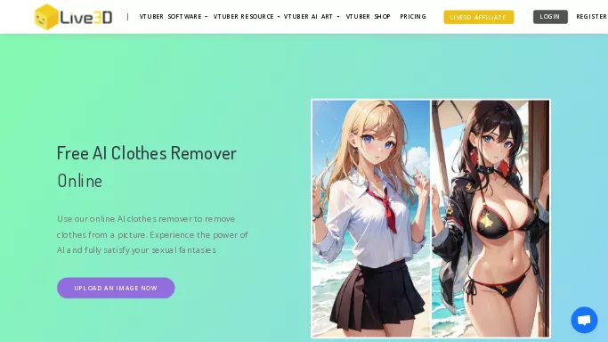 AI Clothes Remover By Live3D — бесплатная нейросеть   для раздевания девушек (18+). Бесплатная версия с ограниченным функционалом, есть платные тарифы.