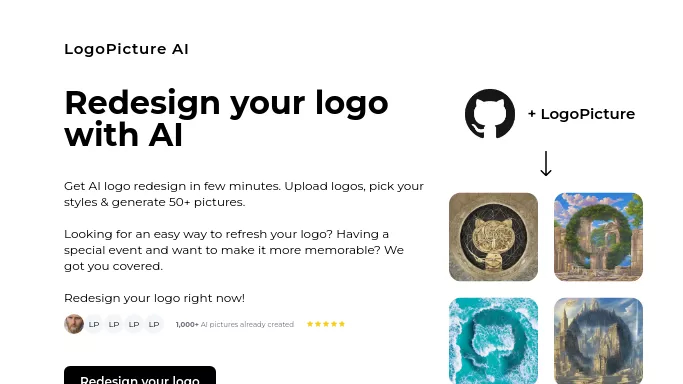 LogoPicture AI — платная нейросеть   для создания изображений,  для создания логотипа. Бесплатная версия с ограниченным функционалом, есть платные тарифы.