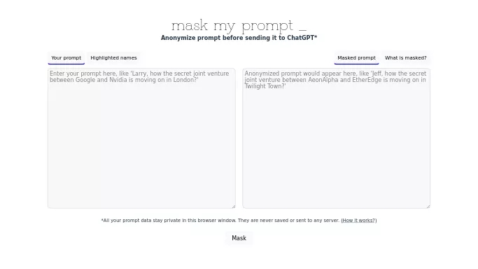 MaskmyPrompt — бесплатная нейросеть   для генерации промптов. 