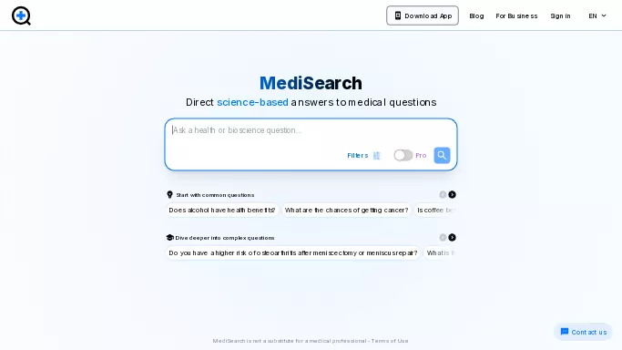 MediSearch — бесплатная нейросеть   в медицине. 