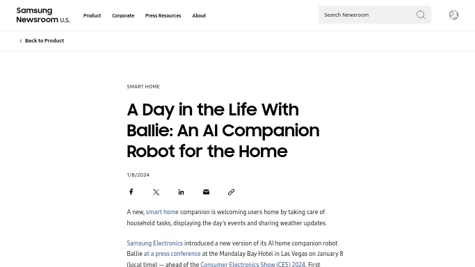 Ballie by Samsung — платная нейросеть   для повышения продуктивности, в робототехнике и различных устройствах. Бесплатная версия с ограниченным функционалом, есть платные тарифы.