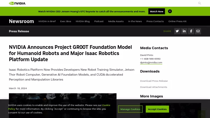 Gr00t by Nvidia — бесплатная нейросеть  , модели LLM, в робототехнике и различных устройствах. 