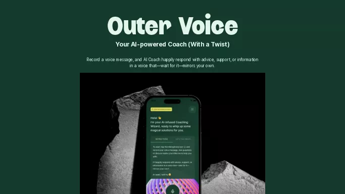 Outer Voice AI — бесплатная нейросеть   для повышения продуктивности, для помощи в автоматизации. Бесплатная версия с ограниченным функционалом, есть платные тарифы.