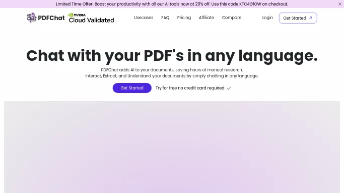 PDFChat — бесплатная нейросеть   для таблиц и PDF. Бесплатная версия с ограниченным функционалом, есть платные тарифы.