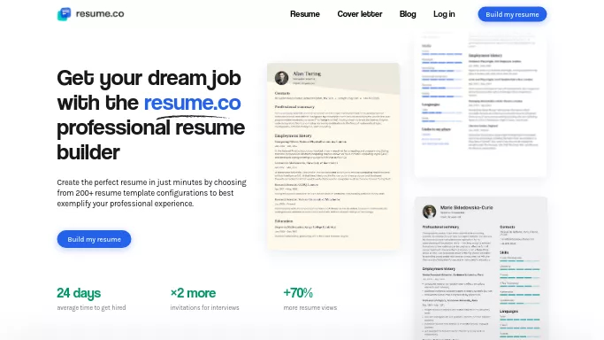 Resume.co — бесплатная нейросеть   помогающая в управлении персоналом. Бесплатная версия с ограниченным функционалом, есть платные тарифы.