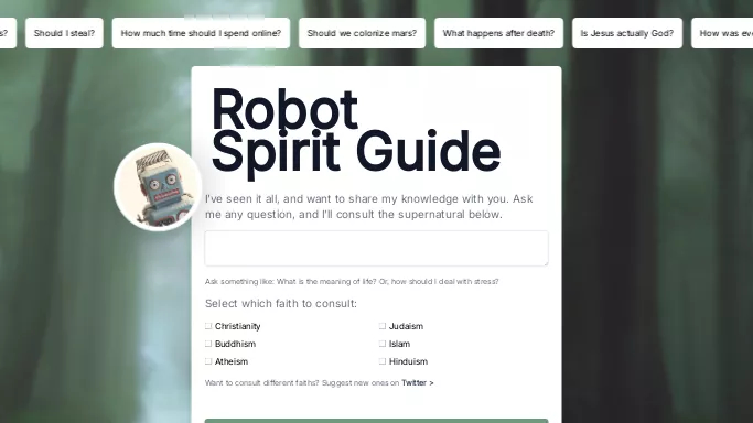 Robot Spirit Guide — бесплатная нейросеть  — полезные ИИ. 