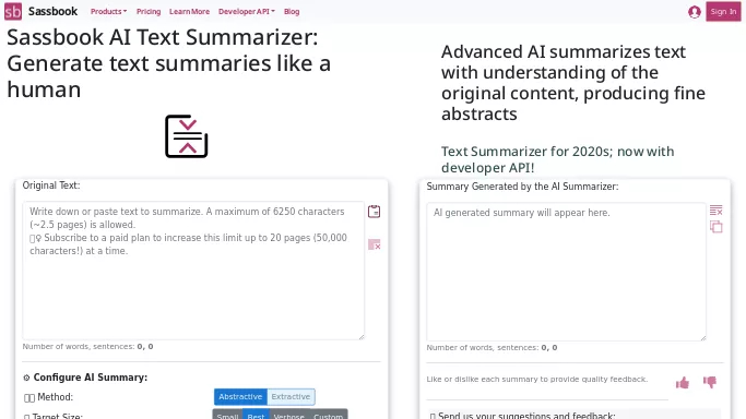 AI Summarizer — бесплатная нейросеть   для суммаризации текста,  для повышения продуктивности,  для помощи в образовании. Бесплатная версия с ограниченным функционалом, есть платные тарифы.