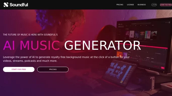 Soundful — бесплатная нейросеть   для создания музыки. Бесплатная версия с ограниченным функционалом, есть платные тарифы.