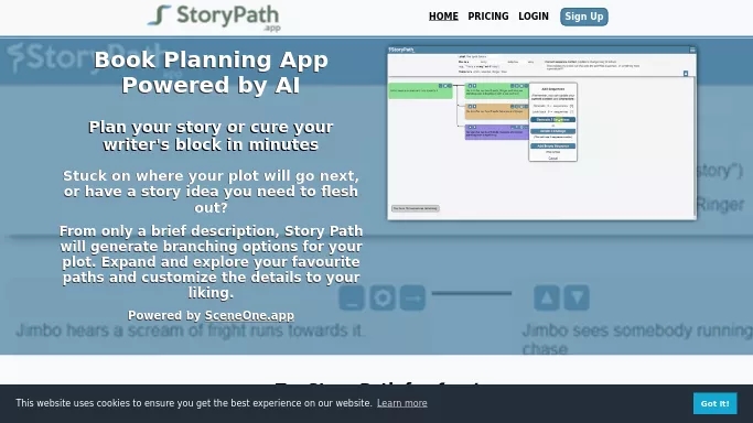 Story Path — бесплатная нейросеть  undefined. Бесплатная версия с ограниченным функционалом, есть платные тарифы.