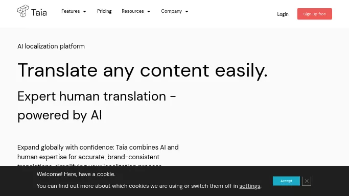 Taia Translations — бесплатная нейросеть   для перевода. 