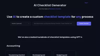 Нейросеть AI Checklist Generator - Продуктивность