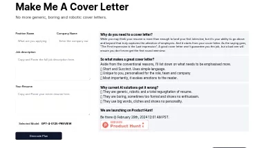 Нейросеть Make Me A Cover Letter - Управление персоналом