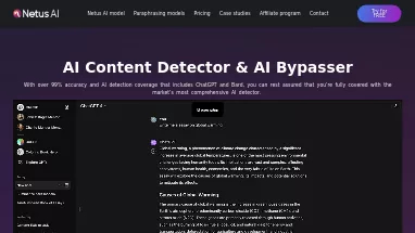 Нейросеть Netus AI - Копирайтинг,Генерация текста,Определение ИИ