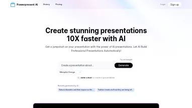 Нейросеть Powerpresent AI - Презентации