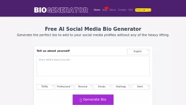 Нейросеть Social Media Bio Generator - SMM