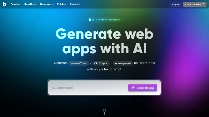 AI App Generator — бесплатная нейросеть   для no Code/Low Code разработки. Бесплатная версия с ограниченным функционалом, есть платные тарифы.