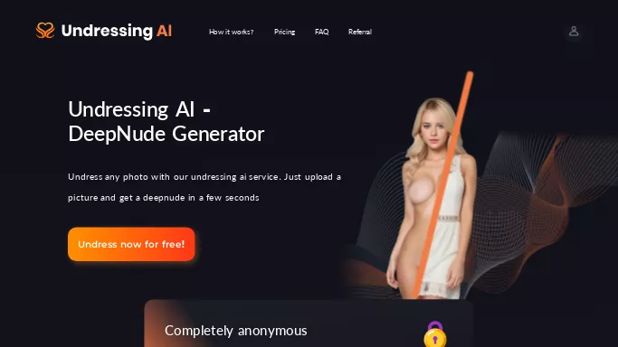 Undressing AI — бесплатная нейросеть   для раздевания девушек (18+). Бесплатная версия с ограниченным функционалом, есть платные тарифы.