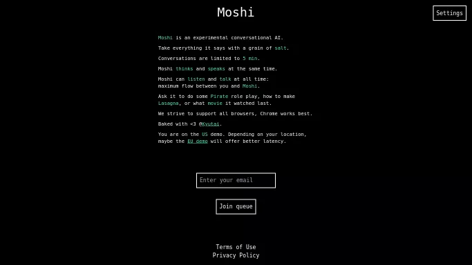 Moshi AI — бесплатная нейросеть   — чат-бот. 