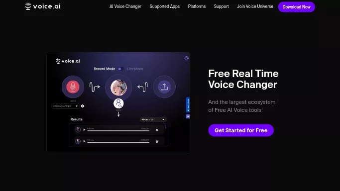 Voice AI — бесплатная нейросеть   для развлечений,  для редактирования аудио. Бесплатная версия с ограниченным функционалом, есть платные тарифы.