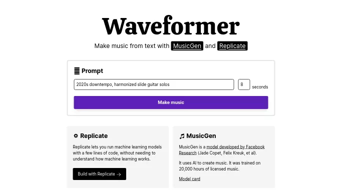 Waveformer — бесплатная нейросеть   для создания музыки. 