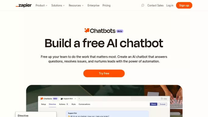 AI Chatbot by Zapier — платная нейросеть   — чат-бот. 