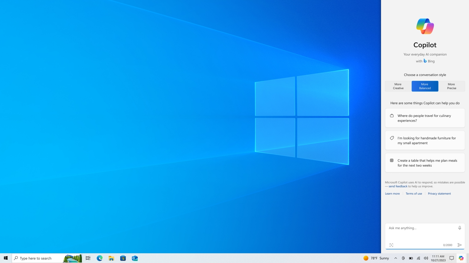 Copilot будет доступен в Windows 10