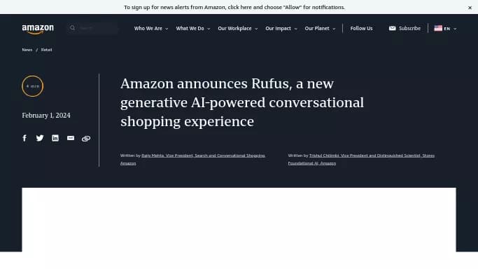 Rufus by Amazon — бесплатная нейросеть  undefined,  для повышения продуктивности. 