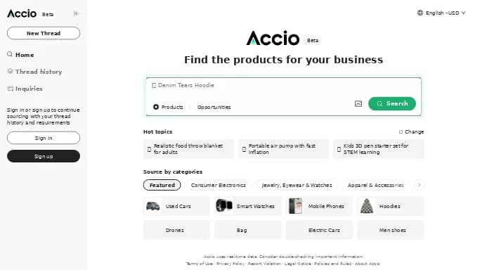 Accio — бесплатная нейросеть   для маркетинга,  для помощи в образовании,  для научно-исследовательской деятельности. 