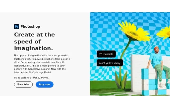 Adobe Photoshop — платная нейросеть   для редактирования изображений,  для создания изображений,  для дизайна. Бесплатная версия с ограниченным функционалом, есть платные тарифы.