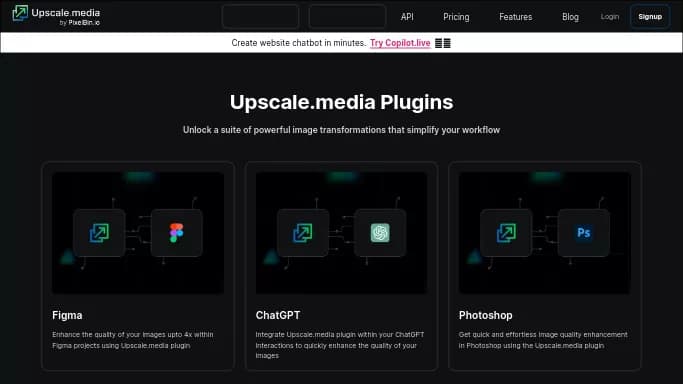 Plugins by Upscale.media — бесплатная нейросеть   для редактирования изображений. 