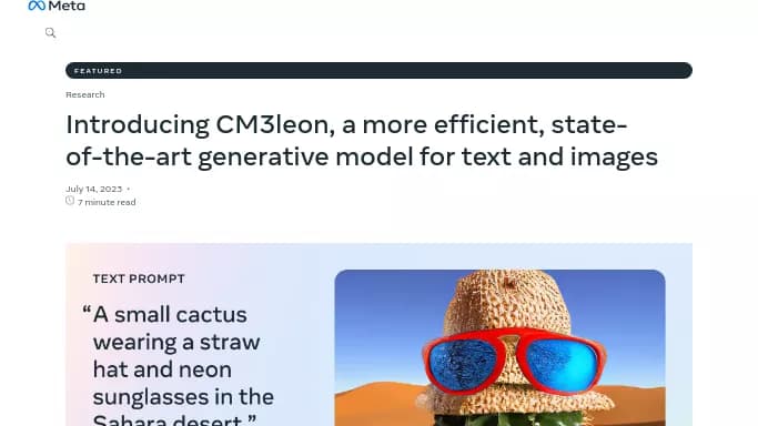 CM3leon — бесплатная нейросеть  undefined. 