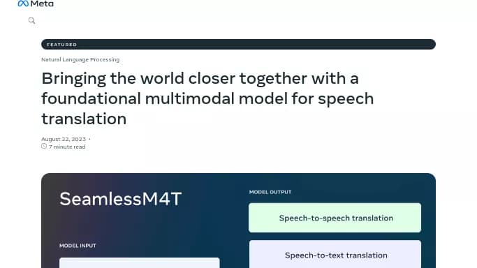 SeamlessM4T — бесплатная нейросеть  undefined. 