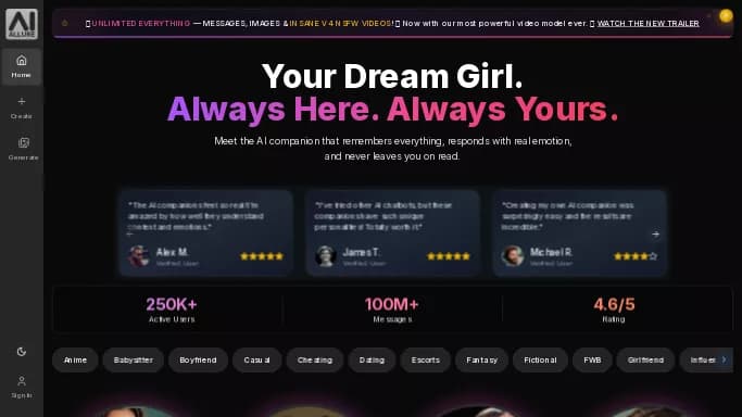 aiAllure — бесплатная нейросеть   для раздевания девушек (18+). Бесплатная версия с ограниченным функционалом, есть платные тарифы.