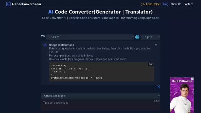 AI Code Converter — бесплатная нейросеть   для разработки программного обеспечения. 