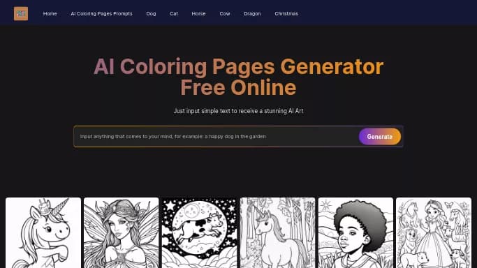 AI Coloring Pages — бесплатная нейросеть   для создания изображений. 