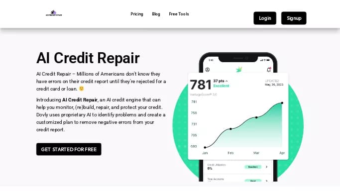 AI Credit Repair — бесплатная нейросеть   для работы с финансами,  в области права,  для повышения продуктивности, для помощи в автоматизации. Бесплатная версия с ограниченным функционалом, есть платные тарифы.