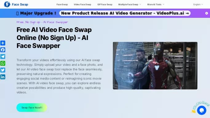 Video Face Swap — бесплатная нейросеть   для дипфейк(deepfake). 