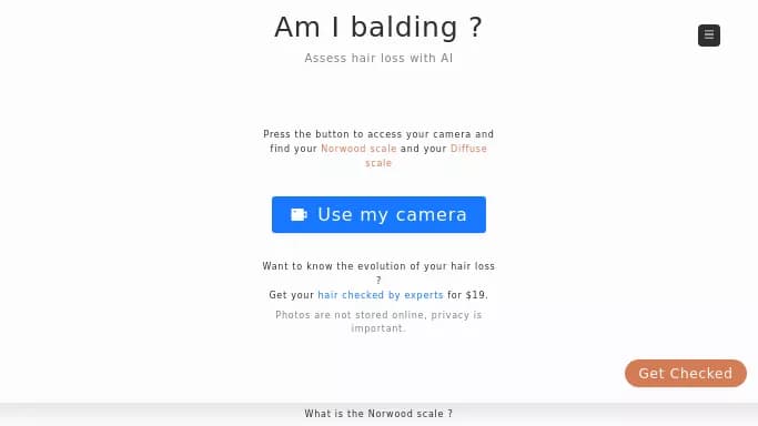 Am I balding? — бесплатная нейросеть   для научно-исследовательской деятельности. 
