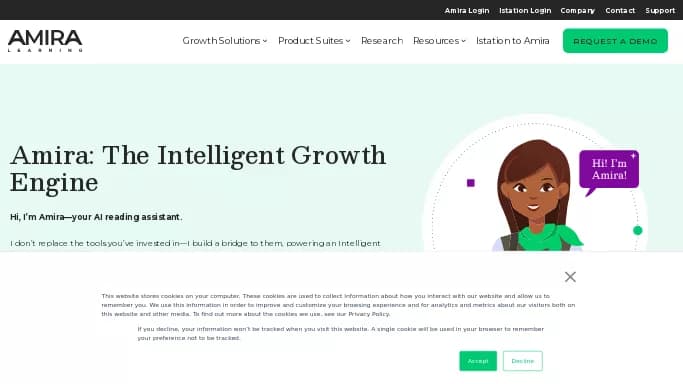 Amira Learning — платная нейросеть   для помощи в образовании. 