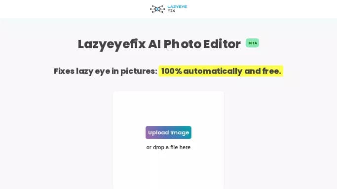Lazyeyefix AI Photo Editor — бесплатная нейросеть   для редактирования изображений,  для развлечений,  для SMM. 