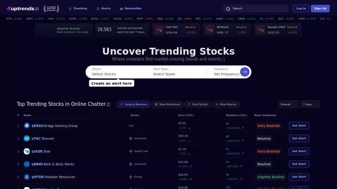 Uptrends.ai — платная нейросеть   для работы с финансами,  для научно-исследовательской деятельности. 