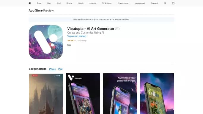 Vieutopia — бесплатная нейросеть   для создания изображений. 