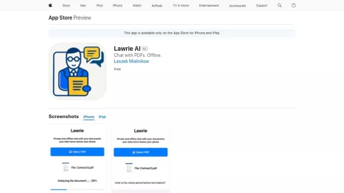 Lawrie AI — бесплатная нейросеть   в области права. 