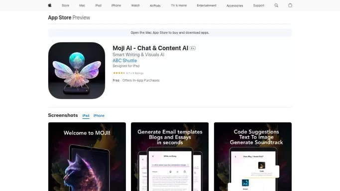 Moji — бесплатная нейросеть   для копирайтинга. Бесплатная версия с ограниченным функционалом, есть платные тарифы.